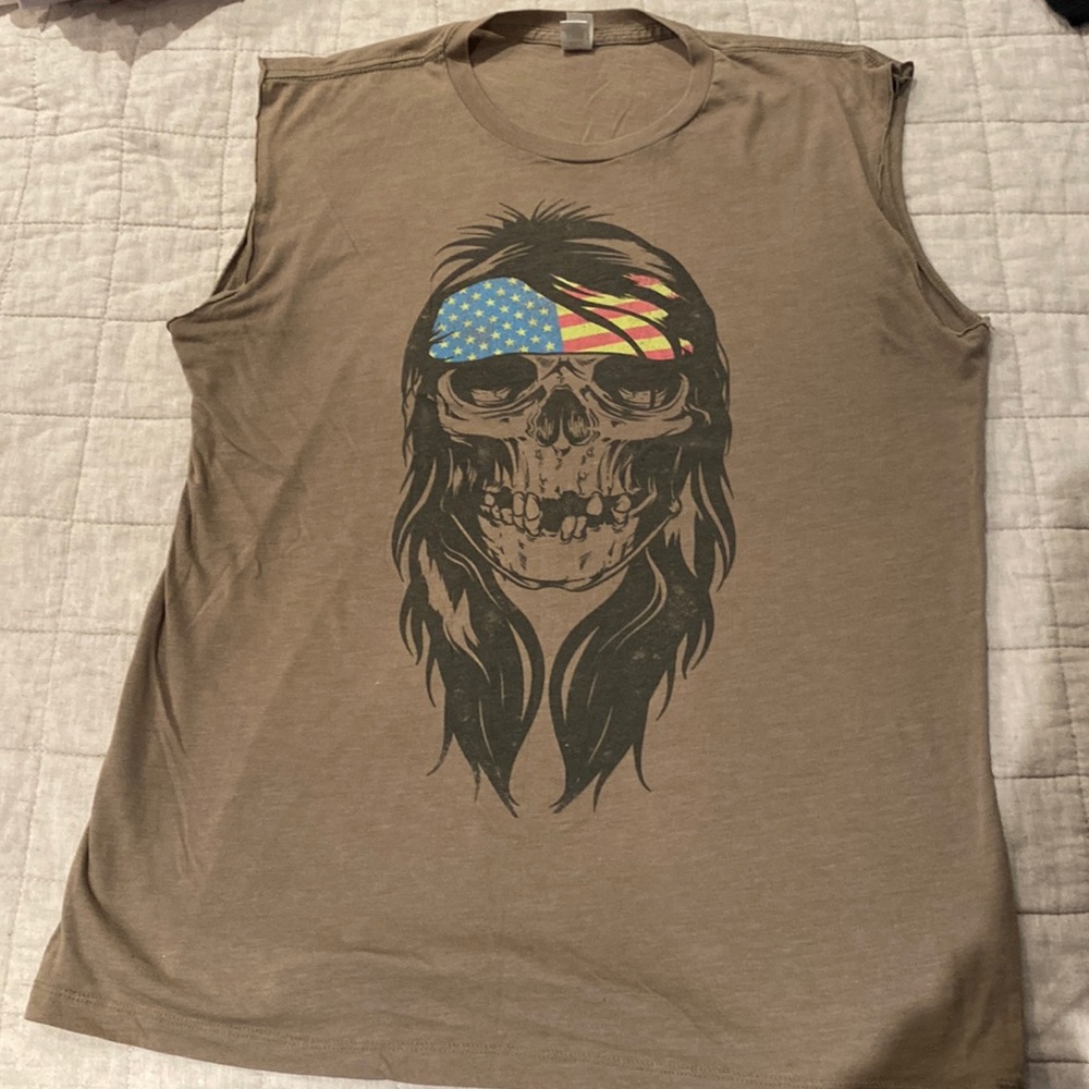 Body Rags Patriot skull tank top size medium